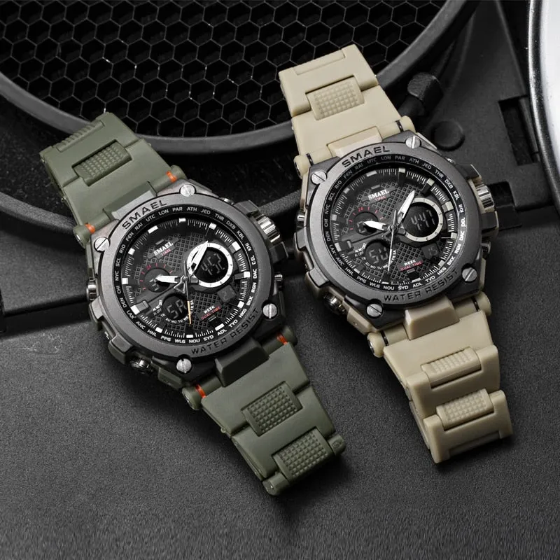 SMAEL Men Outdoor Sports Watches Fashion Waterproof LED Multifunction Digital Wristwatches Quartz Watch Clock Relogio Masculino