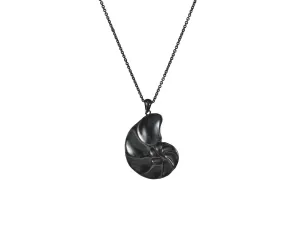 Small Oxidized Ammonite Pendant