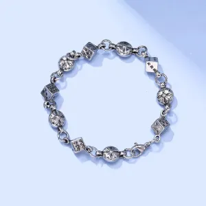 Small Square Beads Stainless Steel Bracelet for Men and Women Clothing Accessory