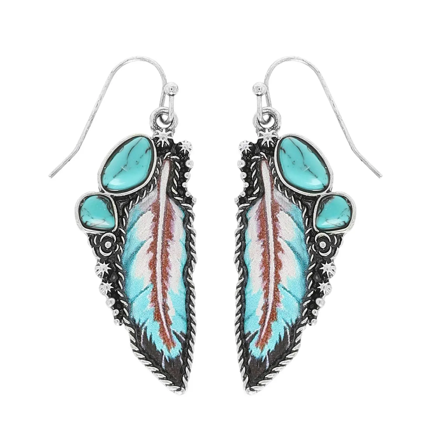 Sophia collection Western Turquoise Feather Post Earrings