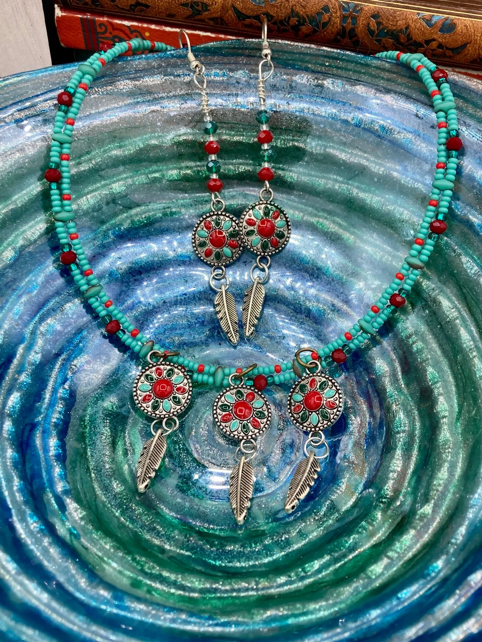Southwest La India Princesa Silver Feather Light Dainty Beaded Earrings, Mexican Chicana Chingonas Aretes, Native Tribal Pattern Inspired