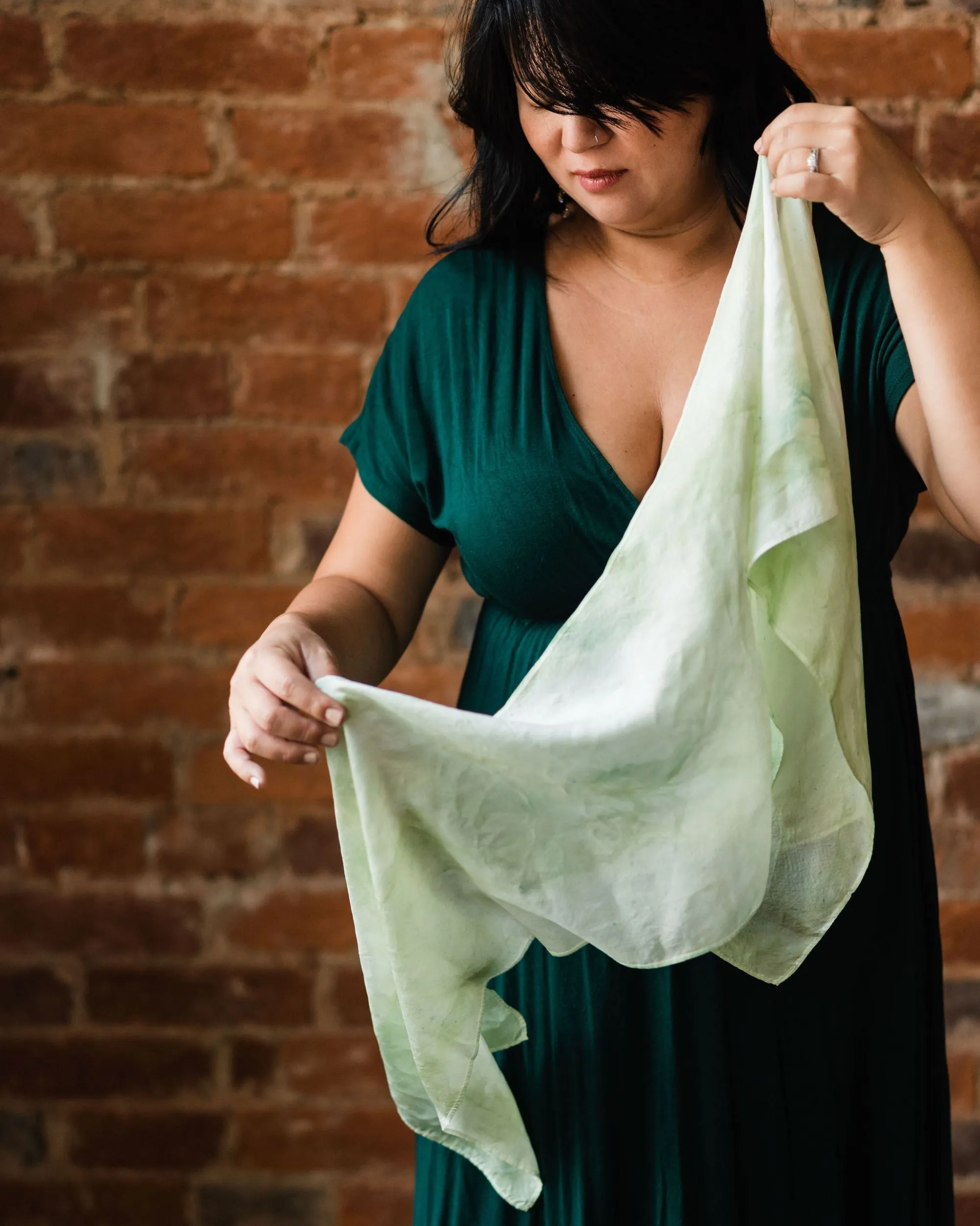 Speckled Sage Silk Scarf - April