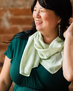 Speckled Sage Silk Scarf - April