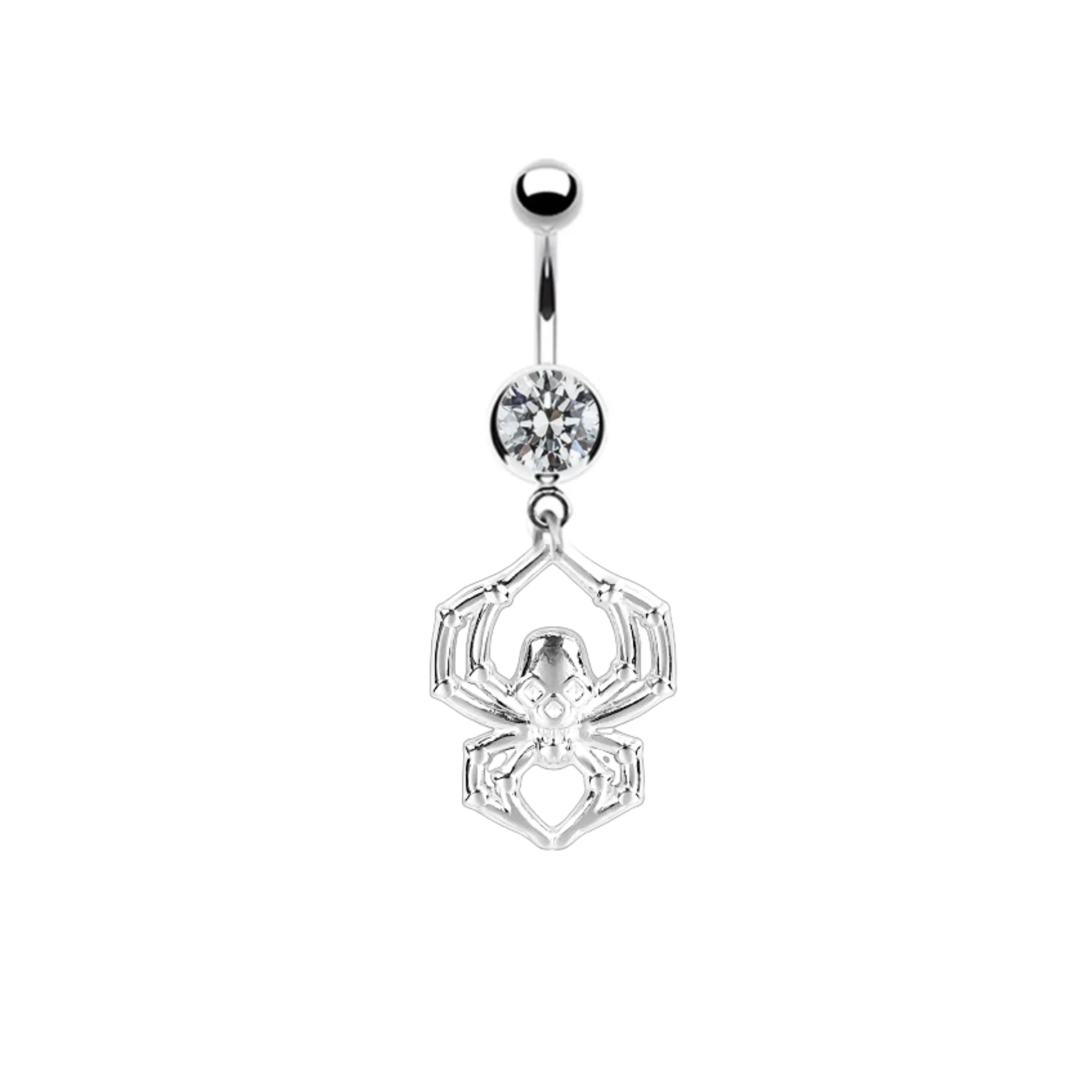 Spider Skull Belly Button Piercing