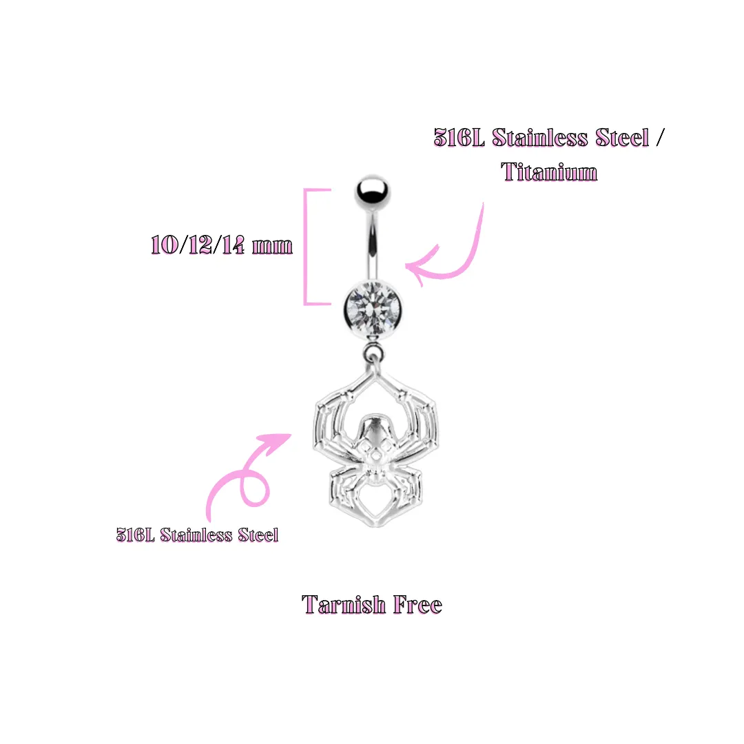 Spider Skull Belly Button Piercing