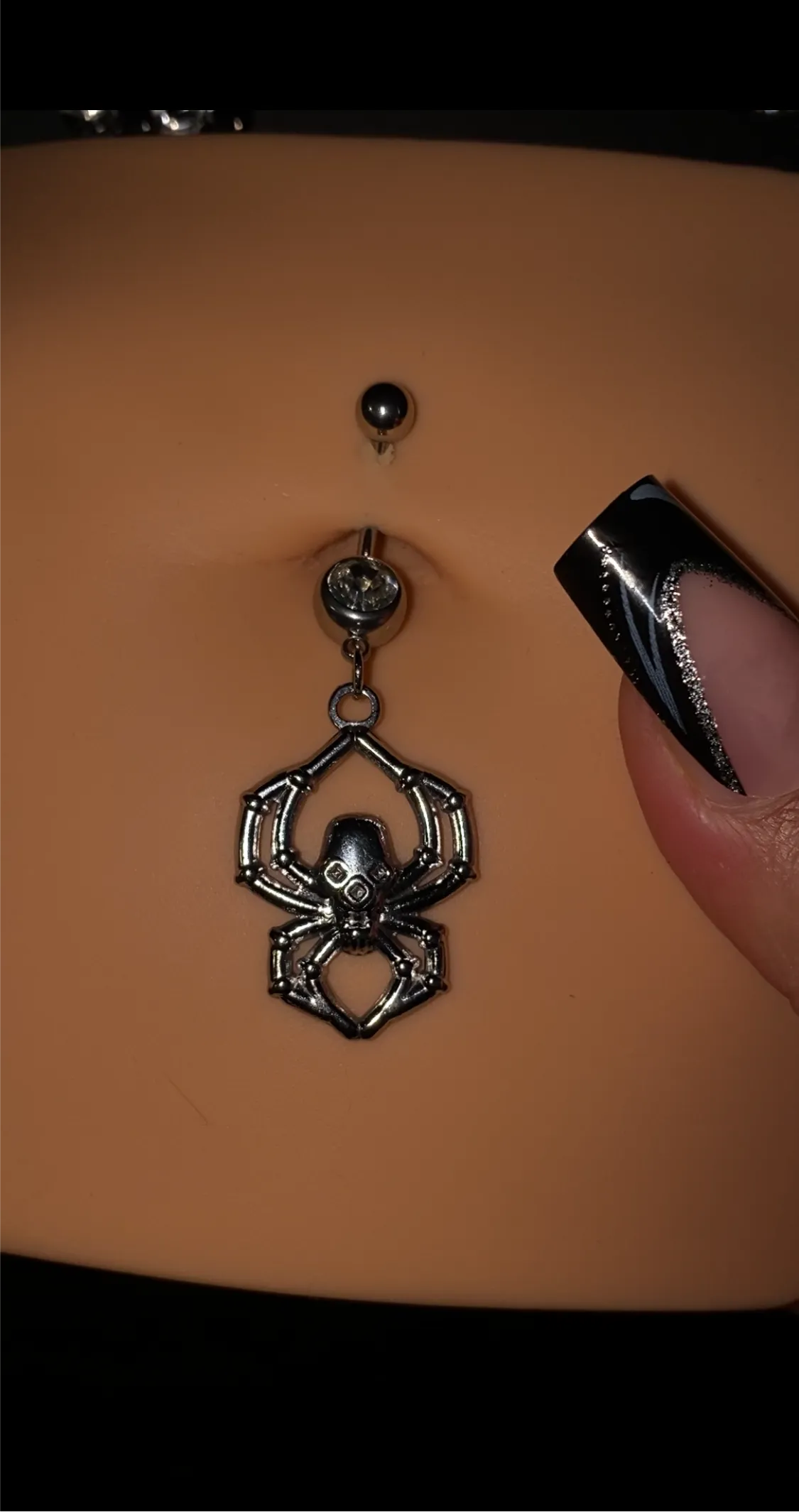 Spider Skull Belly Button Piercing