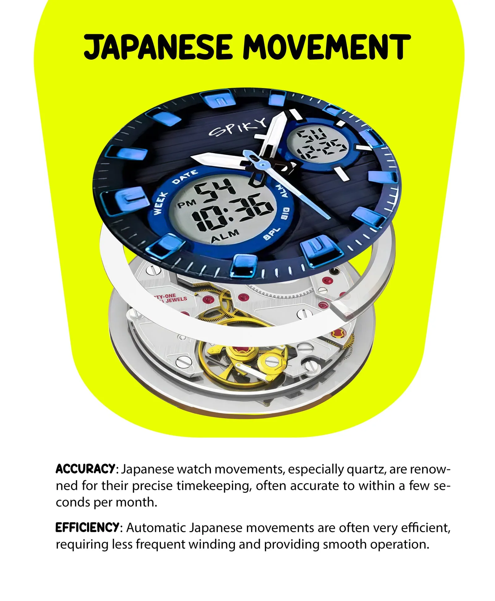 Spiky Eva29 Round Digital Sports Diving Watch