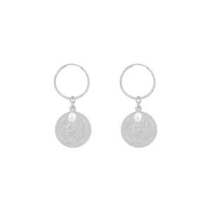 St Christopher Freshwater Pearl Hoop Earrings - Sterling Silver