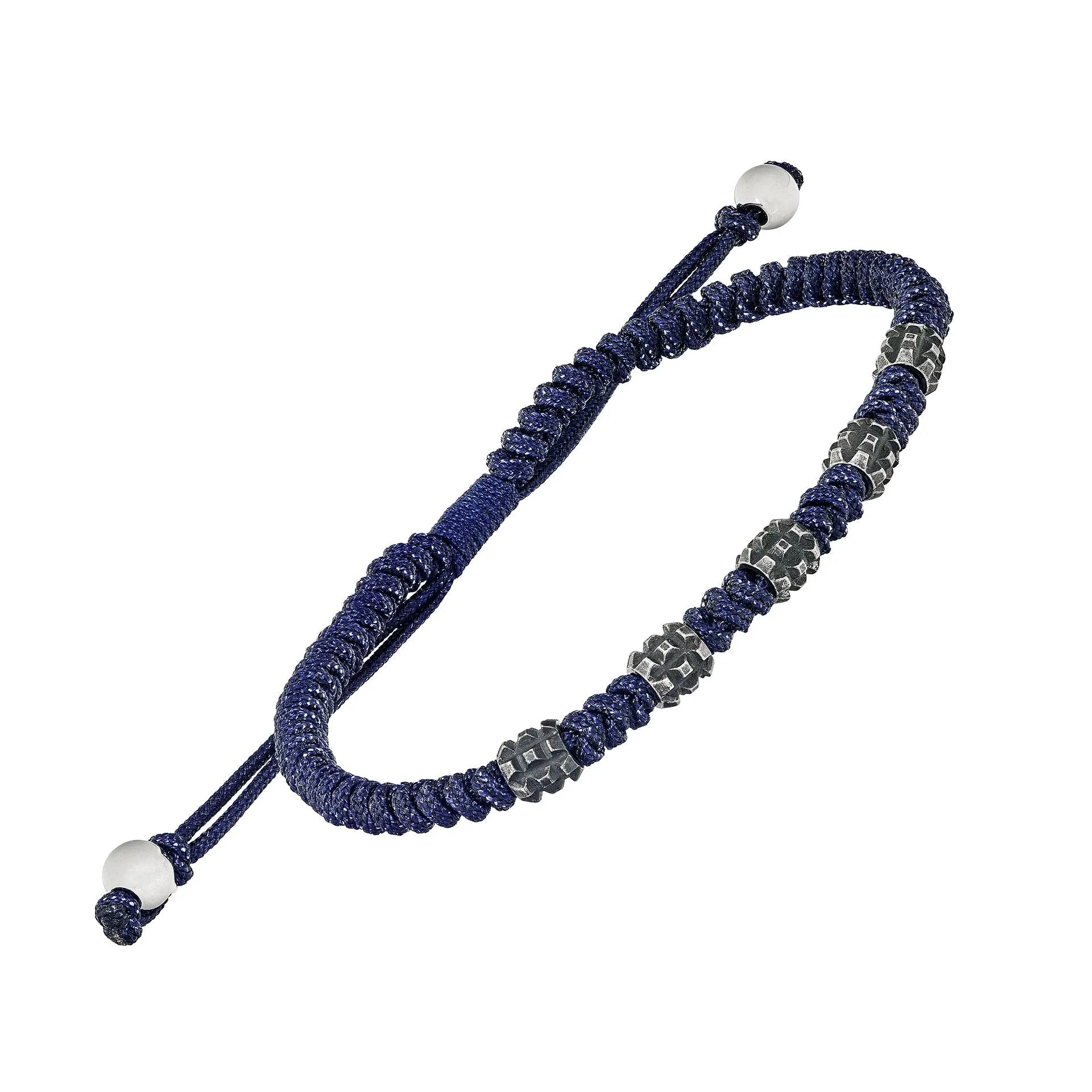 Stainless Steel and Nylon Pull Cord Bracelet