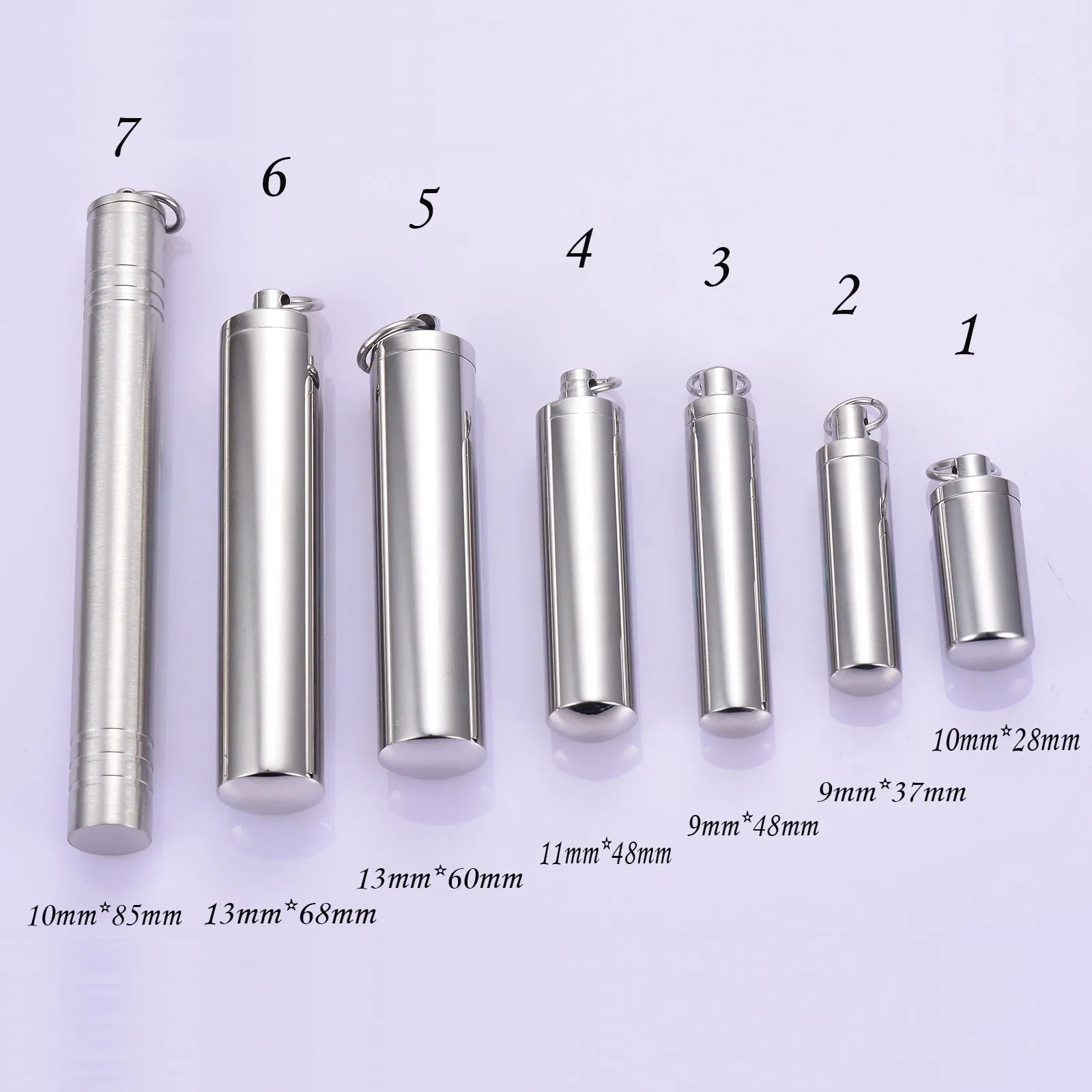 Stainless Steel Cylinder Urn Pendant Necklace