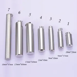 Stainless Steel Cylinder Urn Pendant Necklace