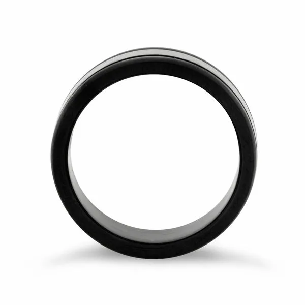 Stainless Steel Two Tone Black Wedding Band Ring
