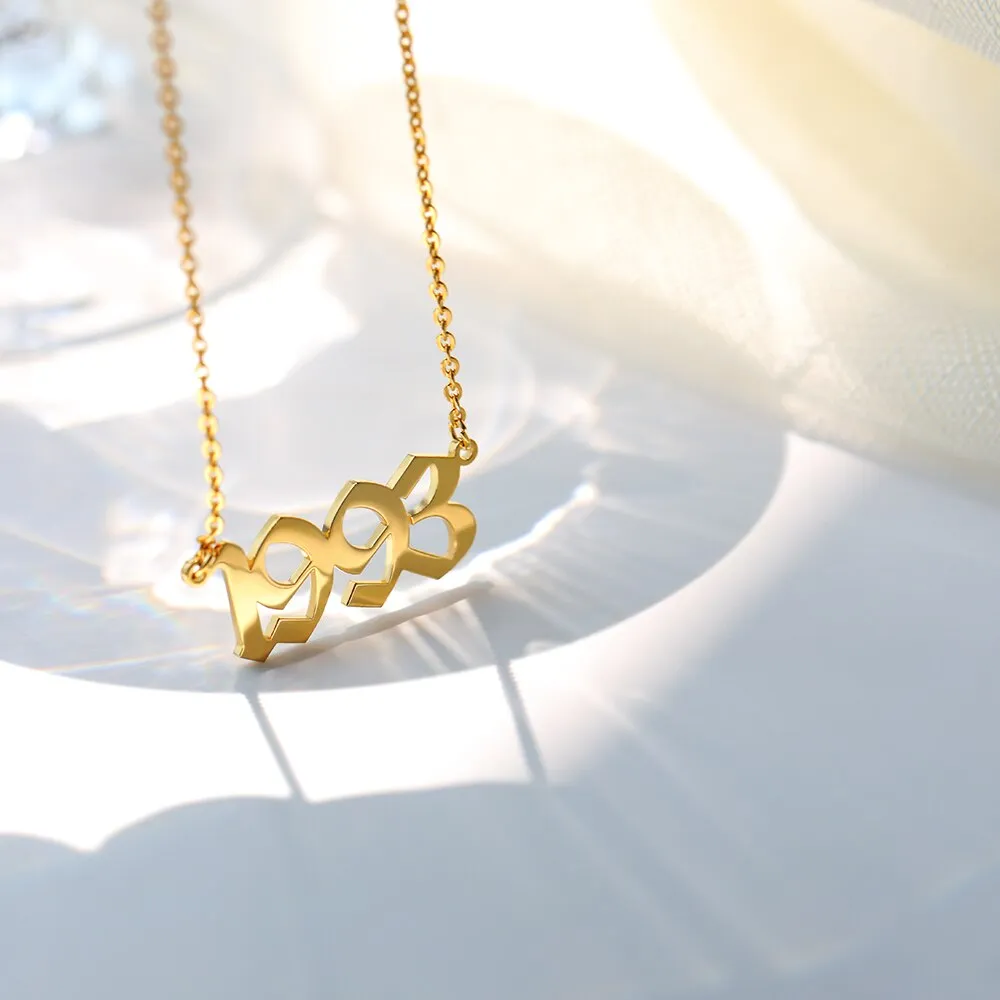 Stainless Steel Year Necklace