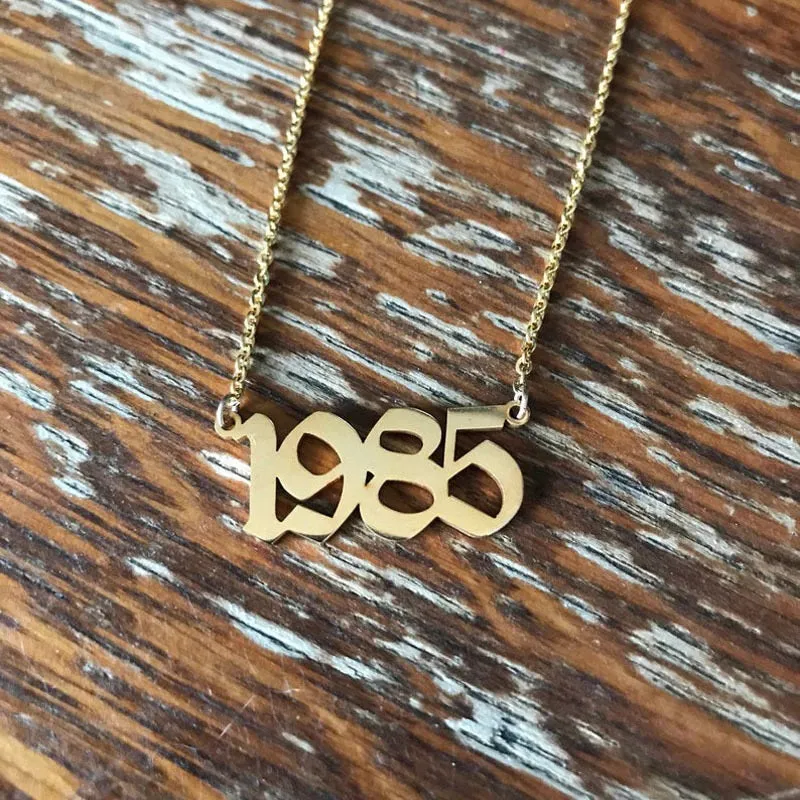 Stainless Steel Year Necklace