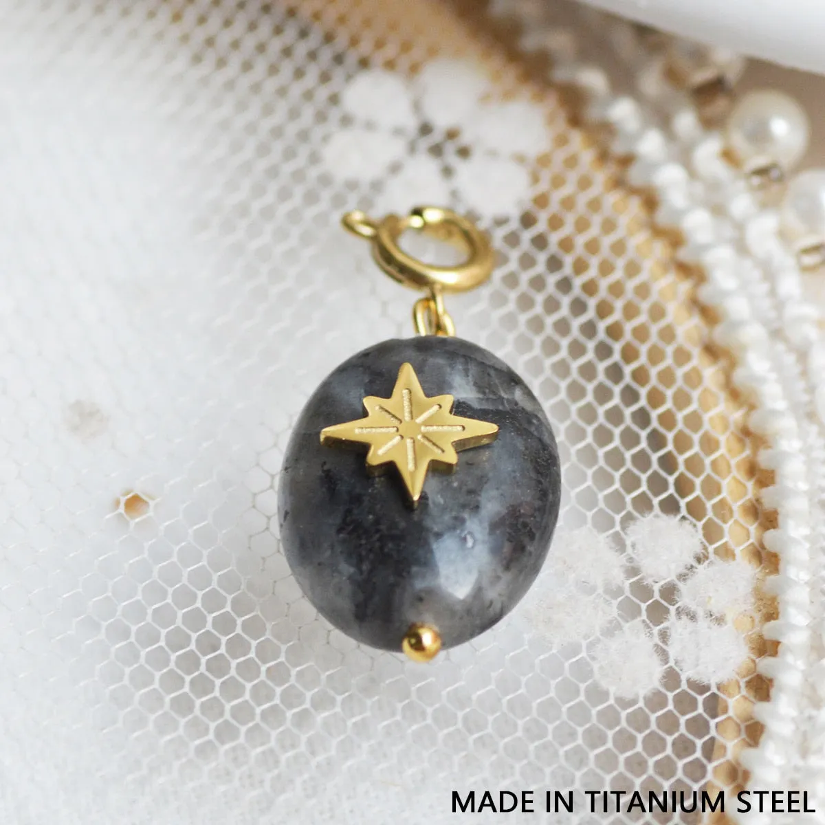 Star & Eye Natural Stone Charm Necklaces