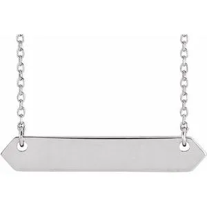 Sterling Silver 33x6 mm Geometric 16-18" Necklace