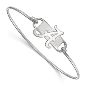 Sterling Silver LogoArt University of Alabama Small Ctr Wire Bangle