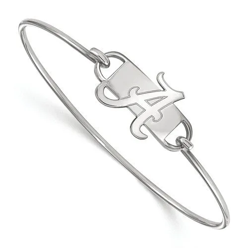 Sterling Silver LogoArt University of Alabama Small Ctr Wire Bangle