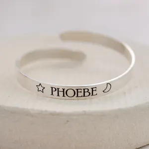 Sterling Silver Personalised Engraved Christening Bangle
