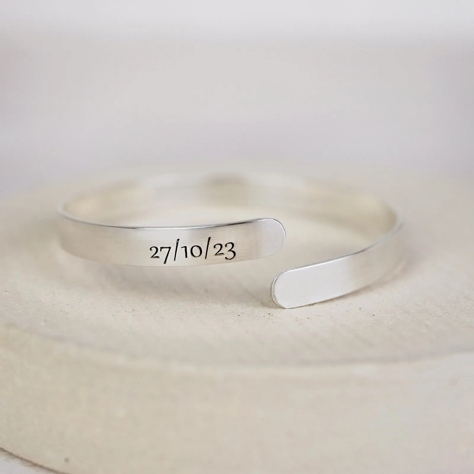 Sterling Silver Personalised Engraved Christening Bangle