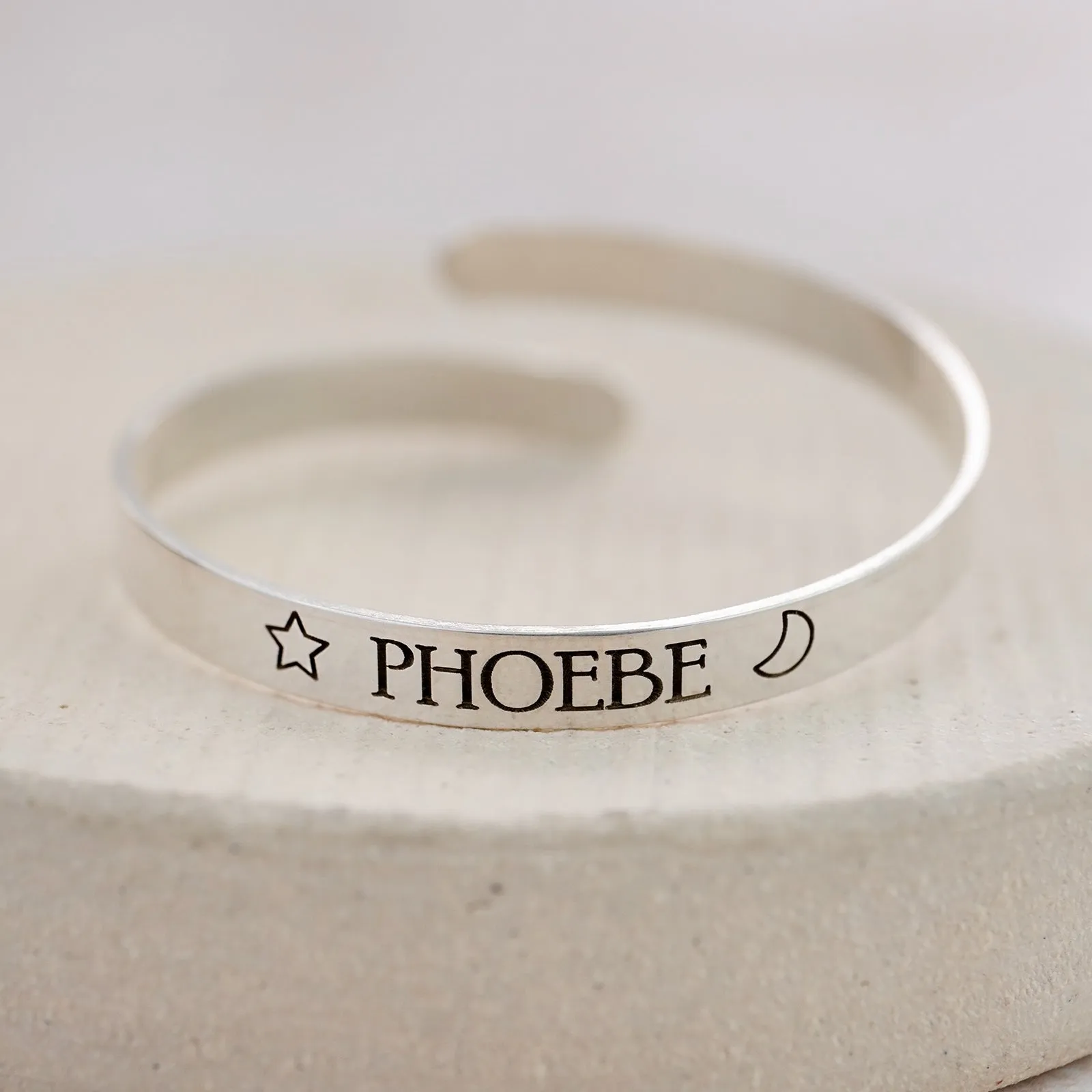 Sterling Silver Personalised Engraved Christening Bangle