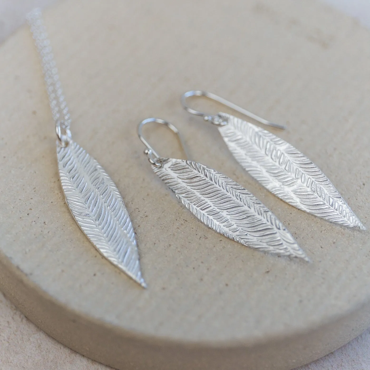 Sterling Silver Textured Palm Earrings