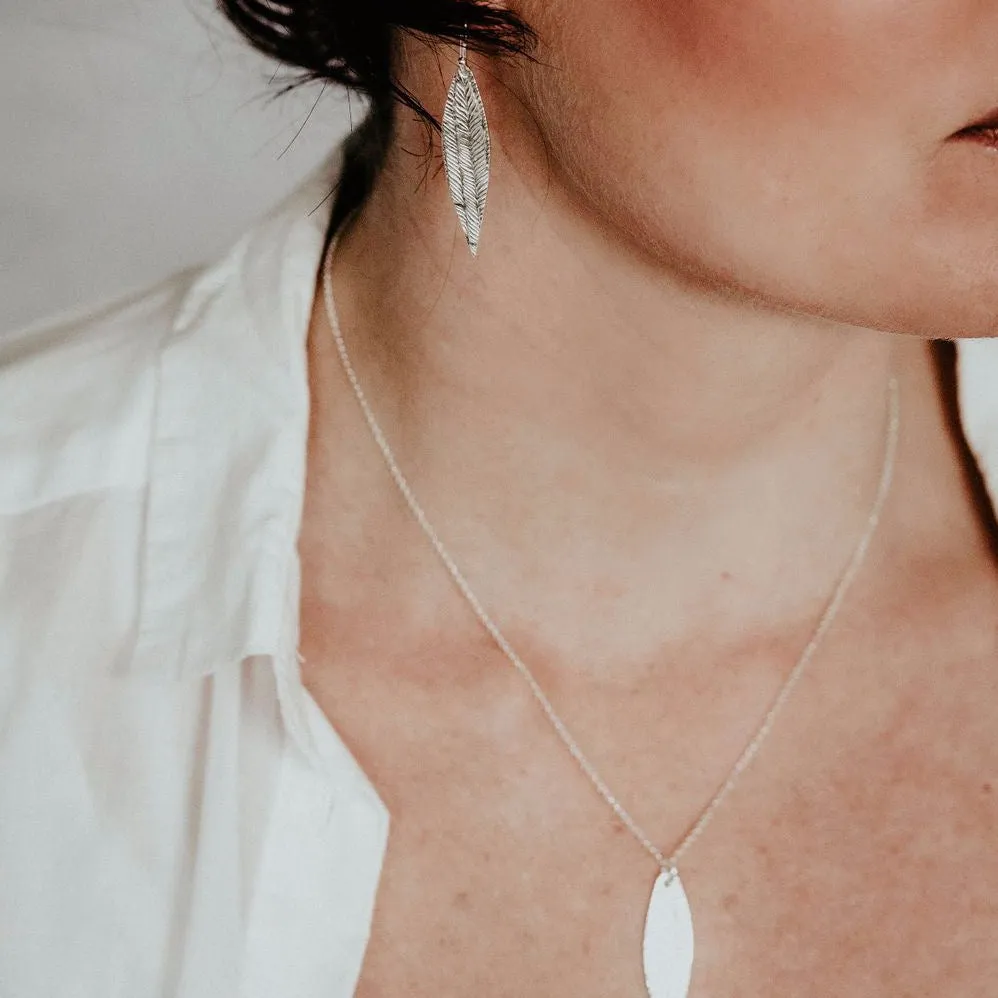 Sterling Silver Textured Palm Earrings