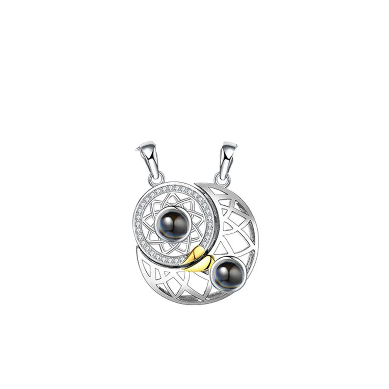 Sun Moon Shape Couple Personalized Necklaces Gifts