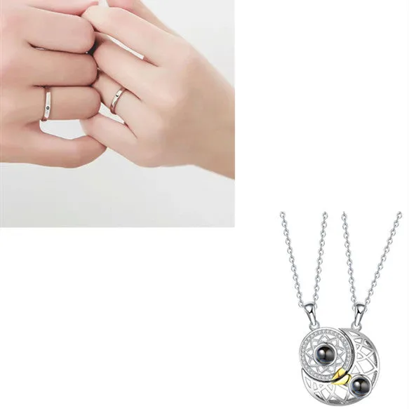 Sun Moon Shape Couple Personalized Necklaces Gifts