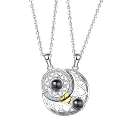 Sun Moon Shape Couple Personalized Necklaces Gifts
