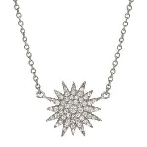 SUNBURST NECKLACE, BR STERLING SILVER