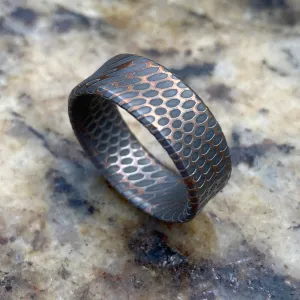 SuperConductor Reversed Etched Flat Ring in 8mm Width