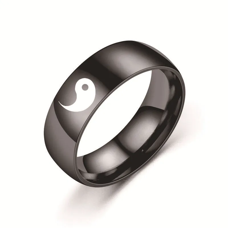 Tai Chi Titanium Steel Rings Stylish Unisex Rings