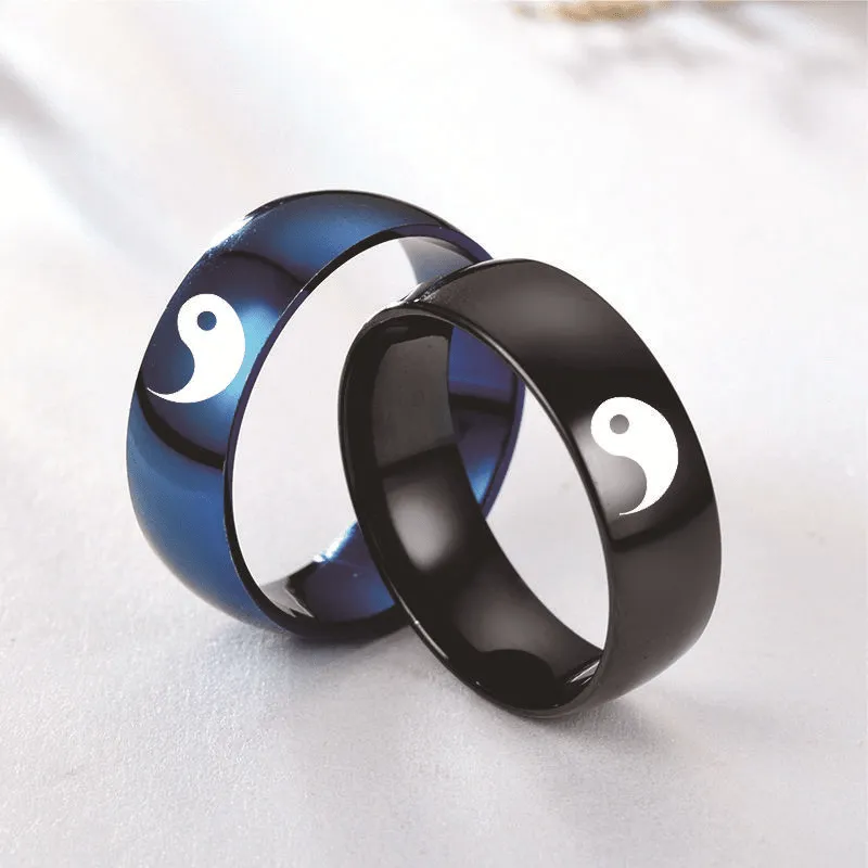 Tai Chi Titanium Steel Rings Stylish Unisex Rings