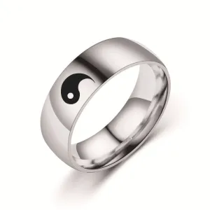 Tai Chi Titanium Steel Rings Stylish Unisex Rings
