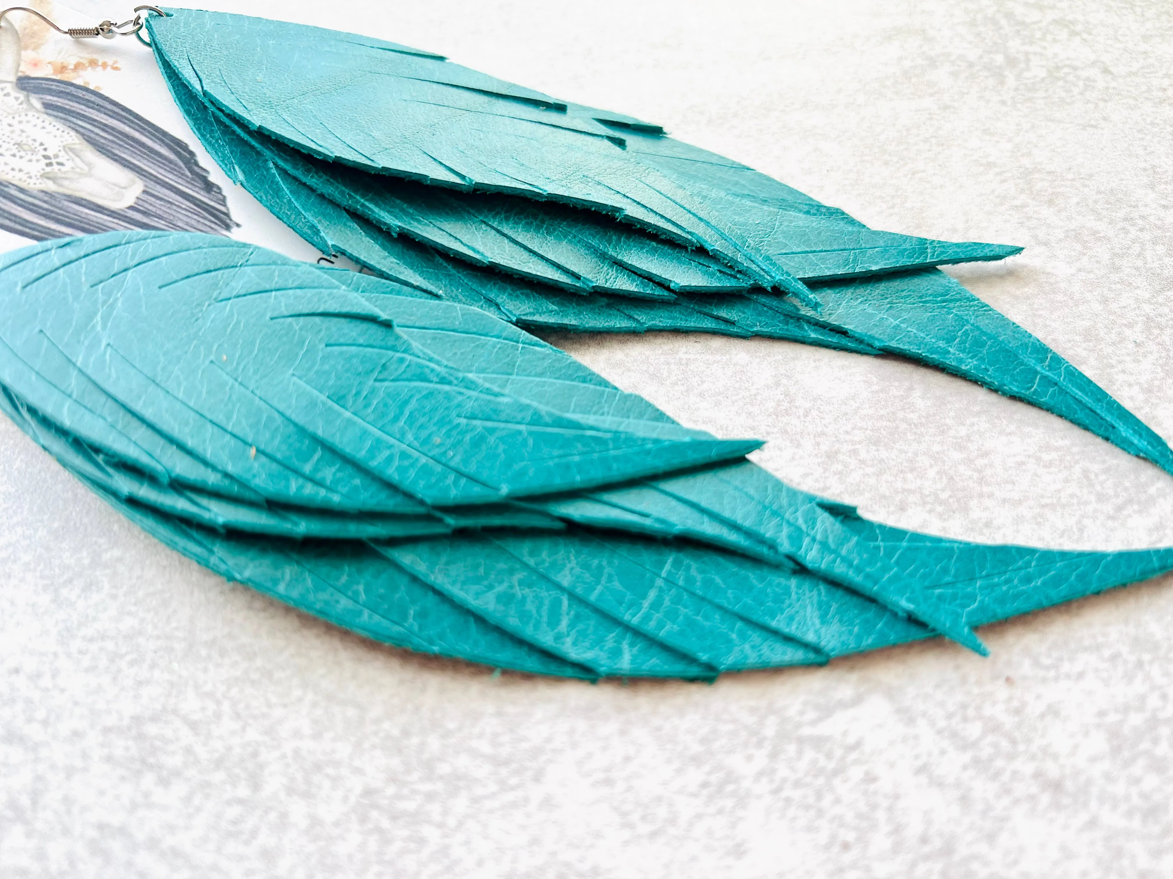 Teal 5' Fringed in Faith Dawson Fringe Feather