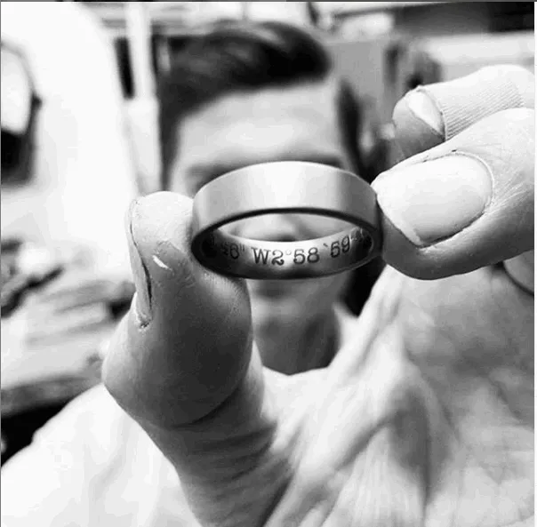 The Photon - Textured Titanium Ring Available in widths 8 to 10mm