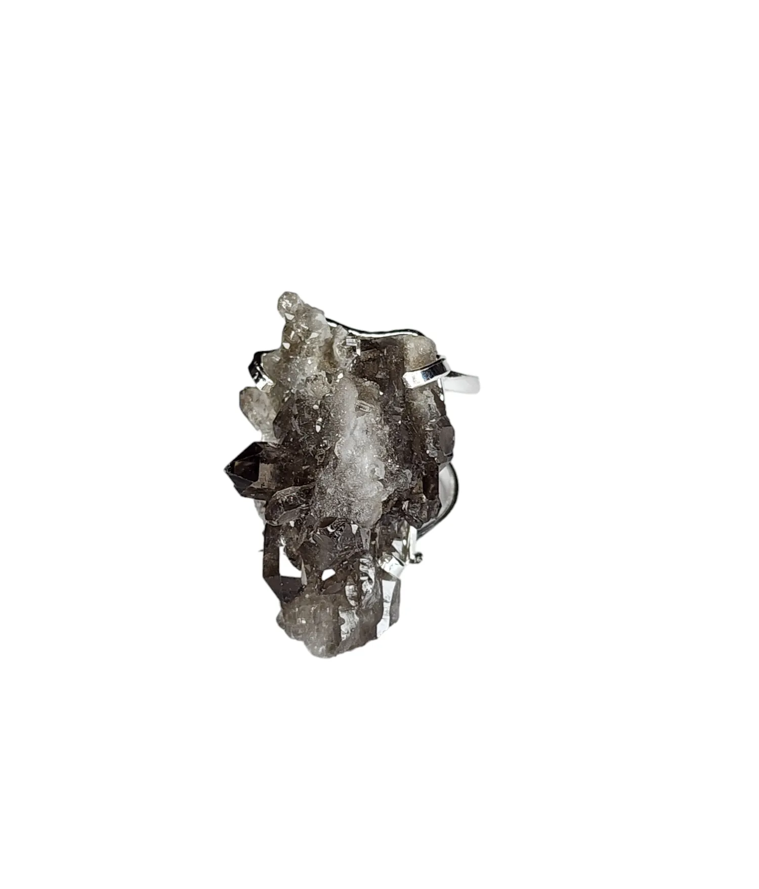 The Sanya Smoky Quartz Points Wire Ring Collection