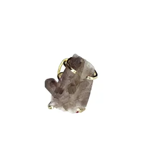 The Sanya Smoky Quartz Points Wire Ring Collection