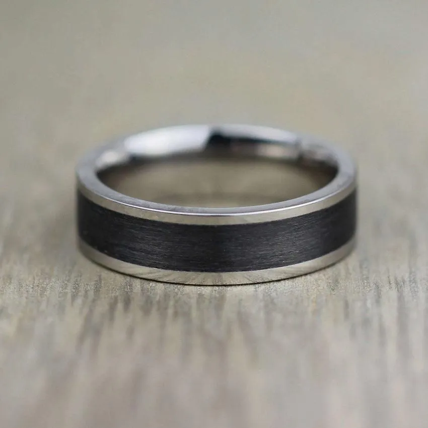 The Valkyrie - Titanium & Carbon Fibre Wedding Ring 6mm or 7mm
