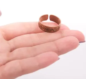 Tibetan Buddhist Ring Lucky Mantra Crafted copper Finger