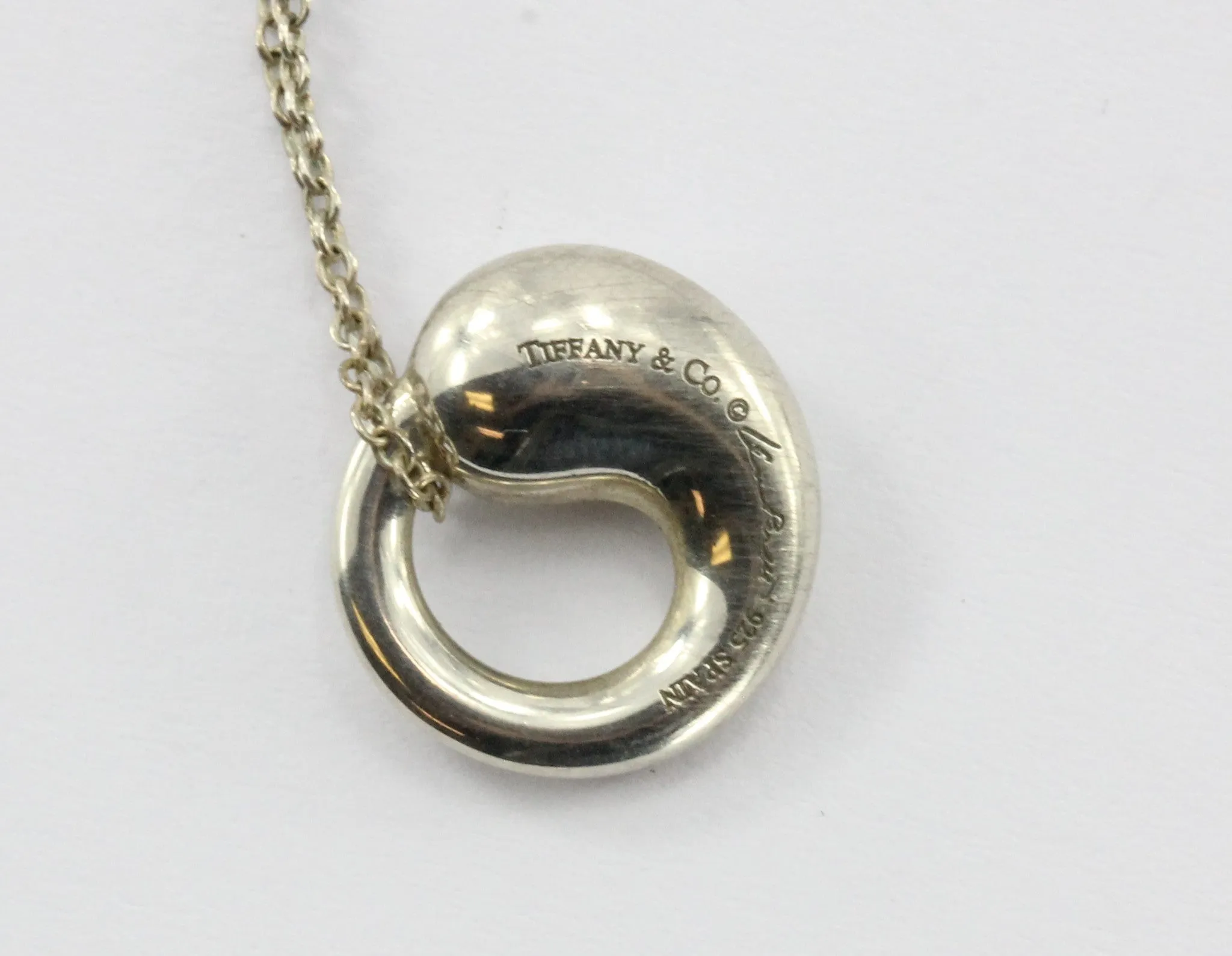 Tiffany & Co Sterling Silver Elsa Peretti Small Eternal Circle Pendant & Chain