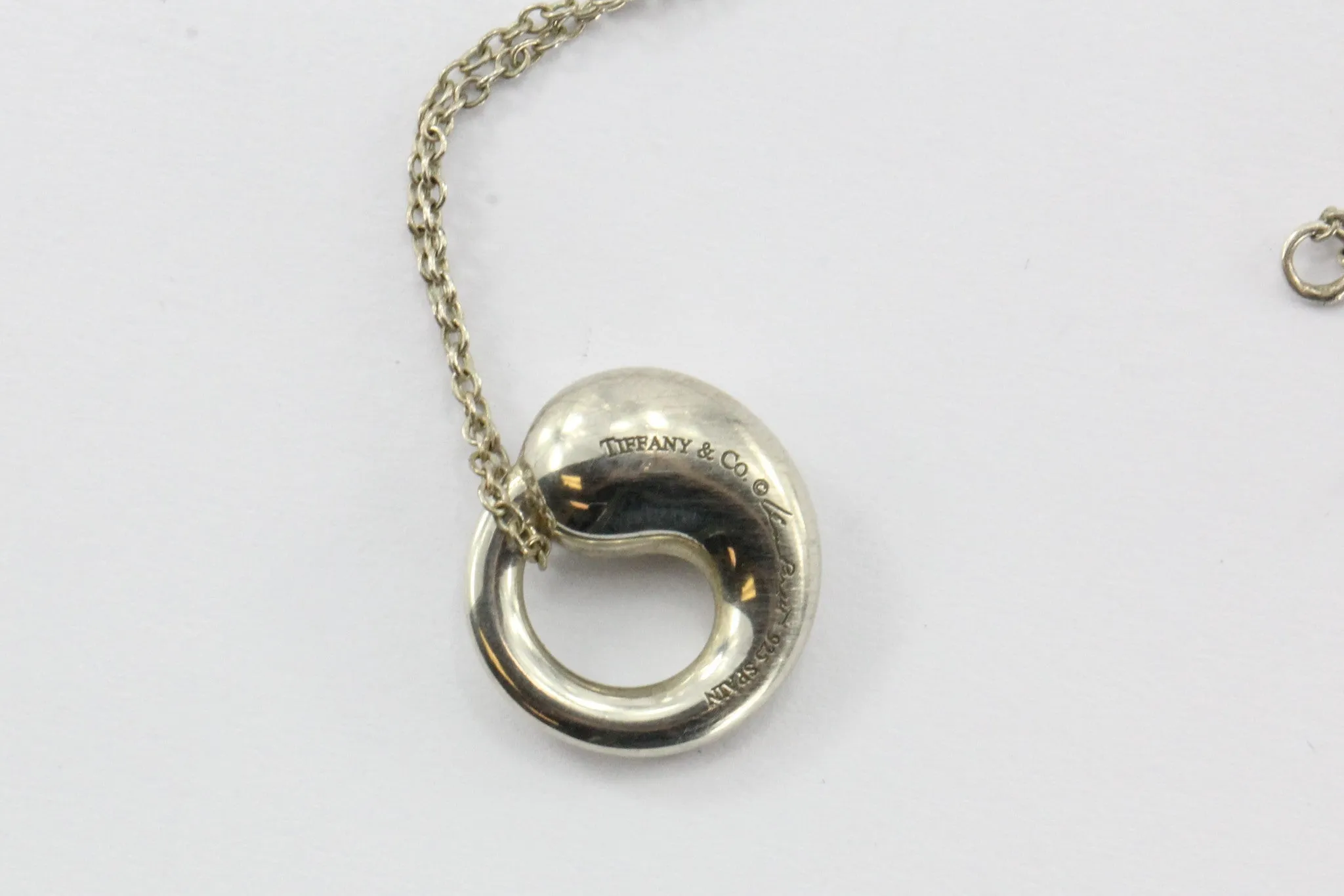 Tiffany & Co Sterling Silver Elsa Peretti Small Eternal Circle Pendant & Chain