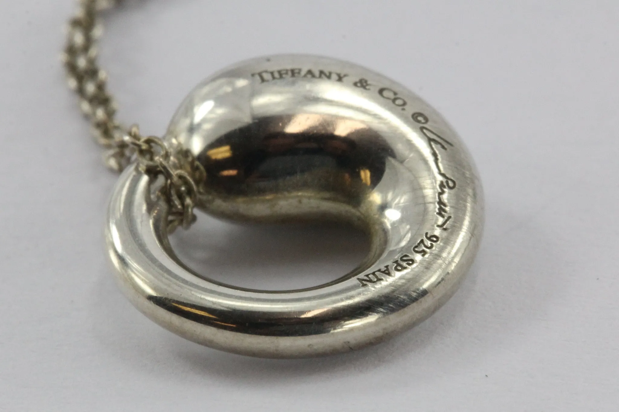 Tiffany & Co Sterling Silver Elsa Peretti Small Eternal Circle Pendant & Chain
