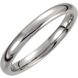 Titanium 3 mm Domed Polished Band Size 8