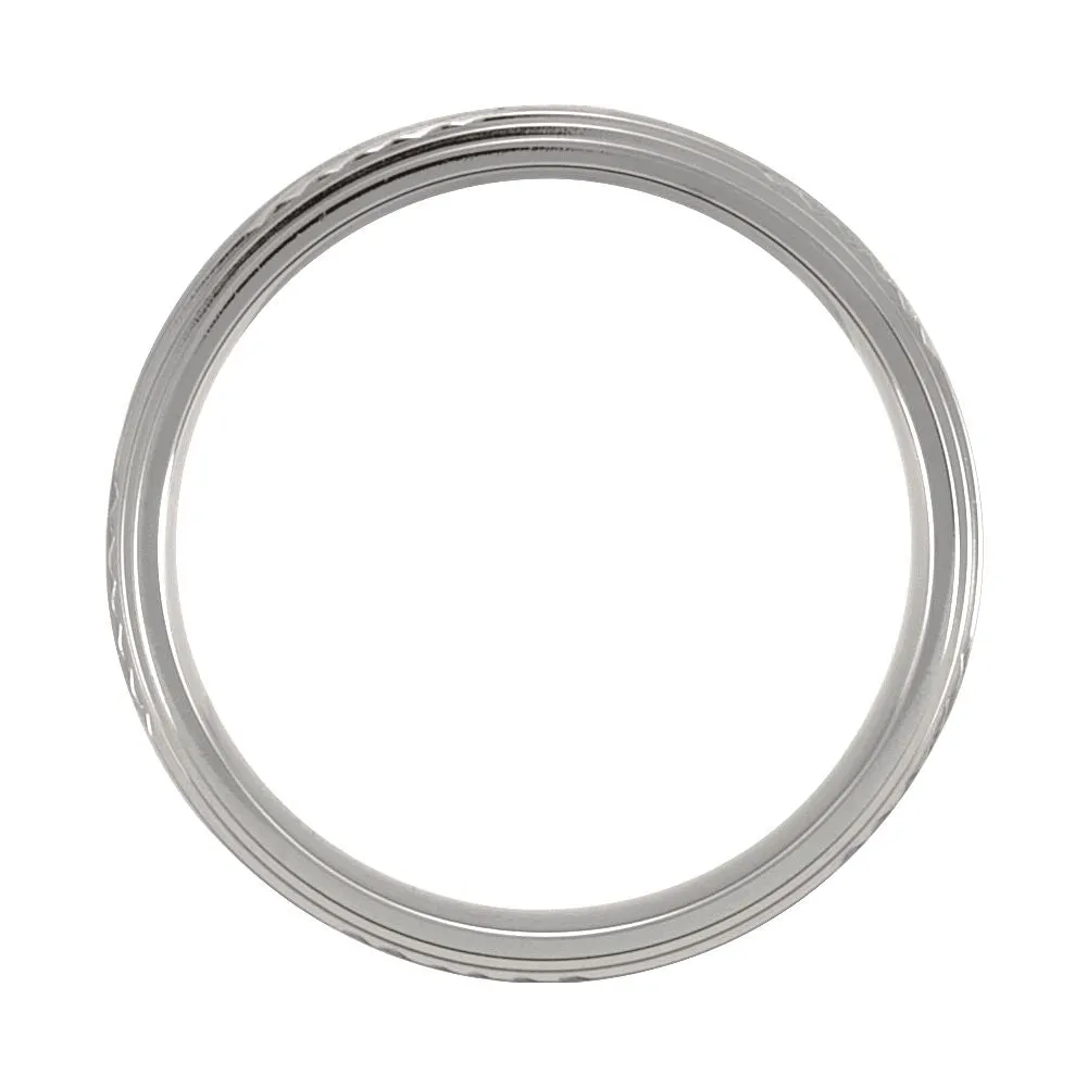 Titanium 5mm Ridged Band Size 10