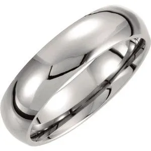 Titanium 6 mm Domed Polished Band Size 11.5
