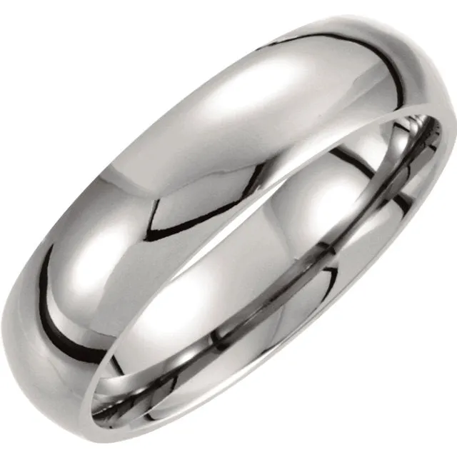 Titanium 6mm Domed Polished Band Size 9