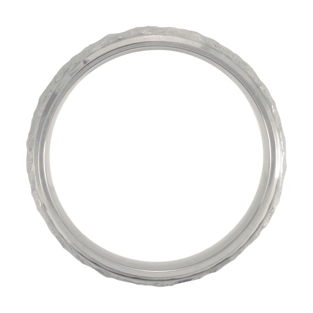 Titanium 7mm Hammered Finish Beveled Edge Band Size 10