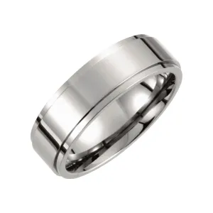 Titanium 7mm Ridged Band Size 11